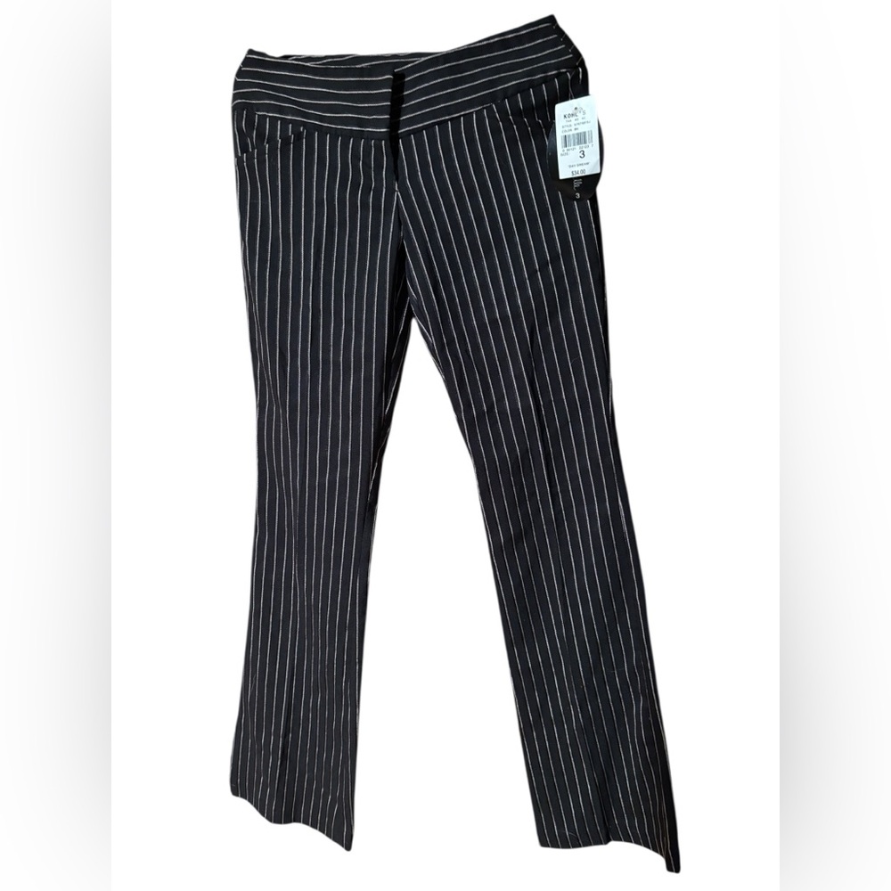 My Michelle Black and White Boot Cut Pinstriped Pants